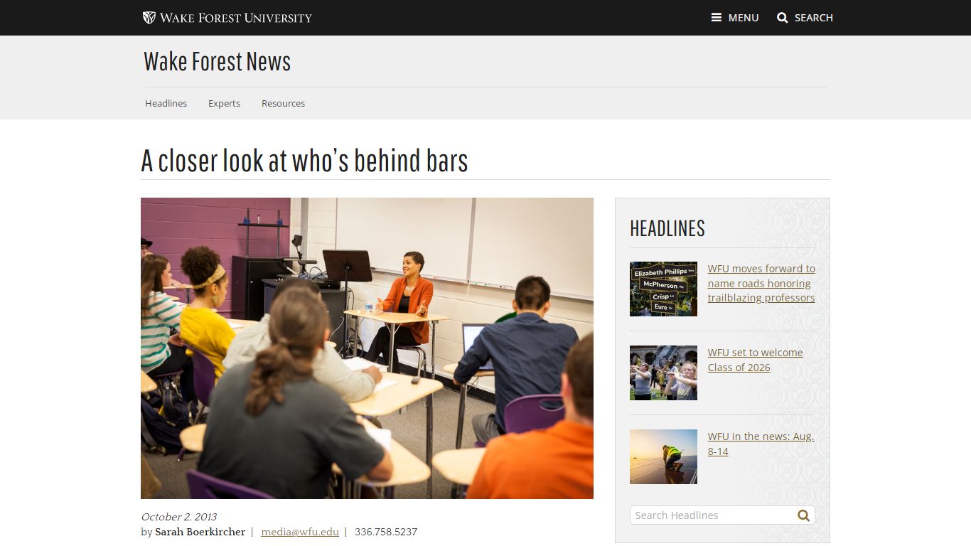 A closer look at who’s behind bars | Wake Forest News