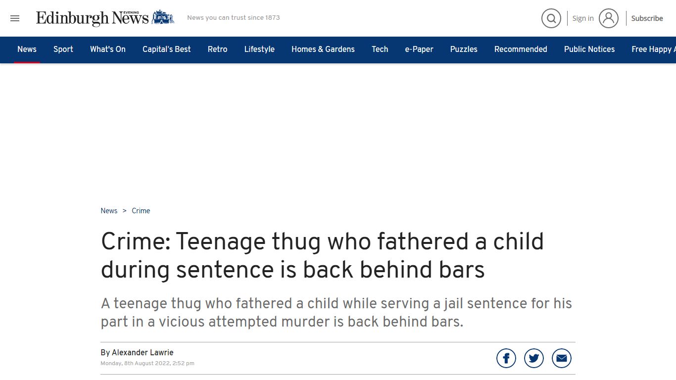 Crime: Teenage thug who fathered a child during sentence is back behind ...